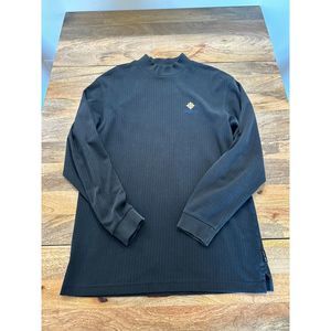 Vintage 90s Nike Golf Turtleneck Solid Black Long Sleeve Men's M La Quinta Logo